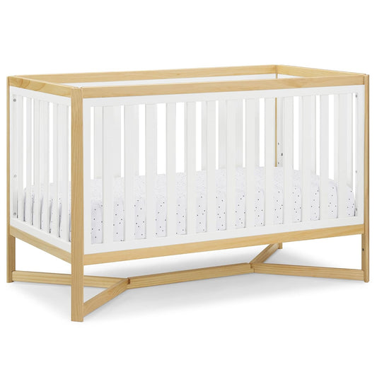 Delta Children Tribeca 4-In-1 Baby Convertible Crib, Bianca White/Natural