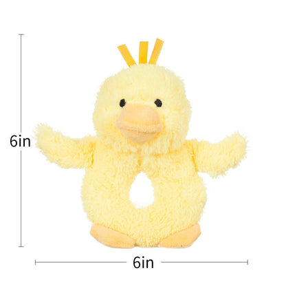 Apricot Lamb Baby Duck Soft Rattle Toy, Plush Stuffed Animal for Newborn Soft over 0 Months (Duck, 6 Inches)