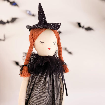 MON AMI Tabitha Witch Doll – 28”, Soft & Elegant Plush Doll for Kids of All Ages, Use as Toy or Halloween Decorations, Ideal