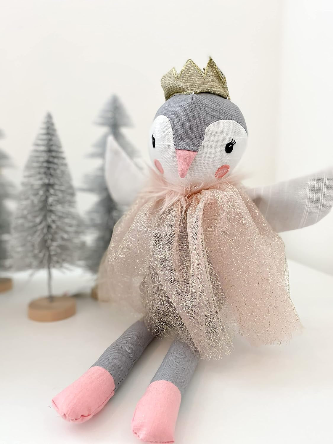 MON AMI Penguin Princess Doll with Pink Tulle – 18”, Soft Plush Animal Doll, Use as Toy or Room Decor, Great Gift for Kids of All Ages