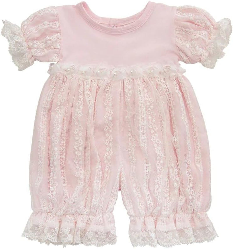 Haute Baby Short Sleeves Precious Blush Bubble Newborn| Infant Baby Girls Bubble - Pink