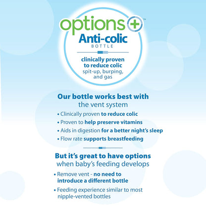 Dr. Brown'S Anti-Colic Options+ Narrow Sippy Bottle Starter Kit, 8Oz/250Ml, with Level 3 Medium-Fast Flow Nipple and Soft 100% Silicone Sippy Spout, Green, BPA Free, 6M+