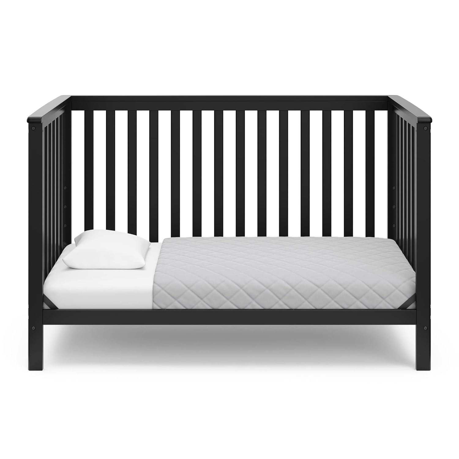 Storkcraft Hillcrest 4-In-1 Convertible Crib (Black) - Converts to Daybed, Toddler Bed, and Full-Size Bed, Fits Standard Full-Size Crib Mattress, Adjustable Mattress Support Base