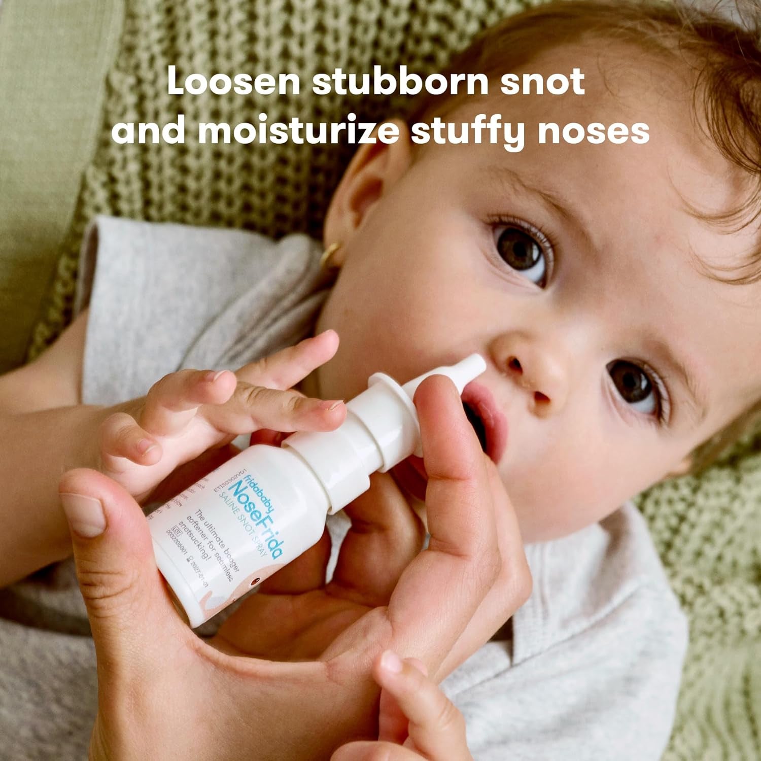 Frida Baby Nosefrida Nasal Saline Spray, Baby Saline Drops + Spray to Soften Nasal Passages, 0.68 Fl Oz