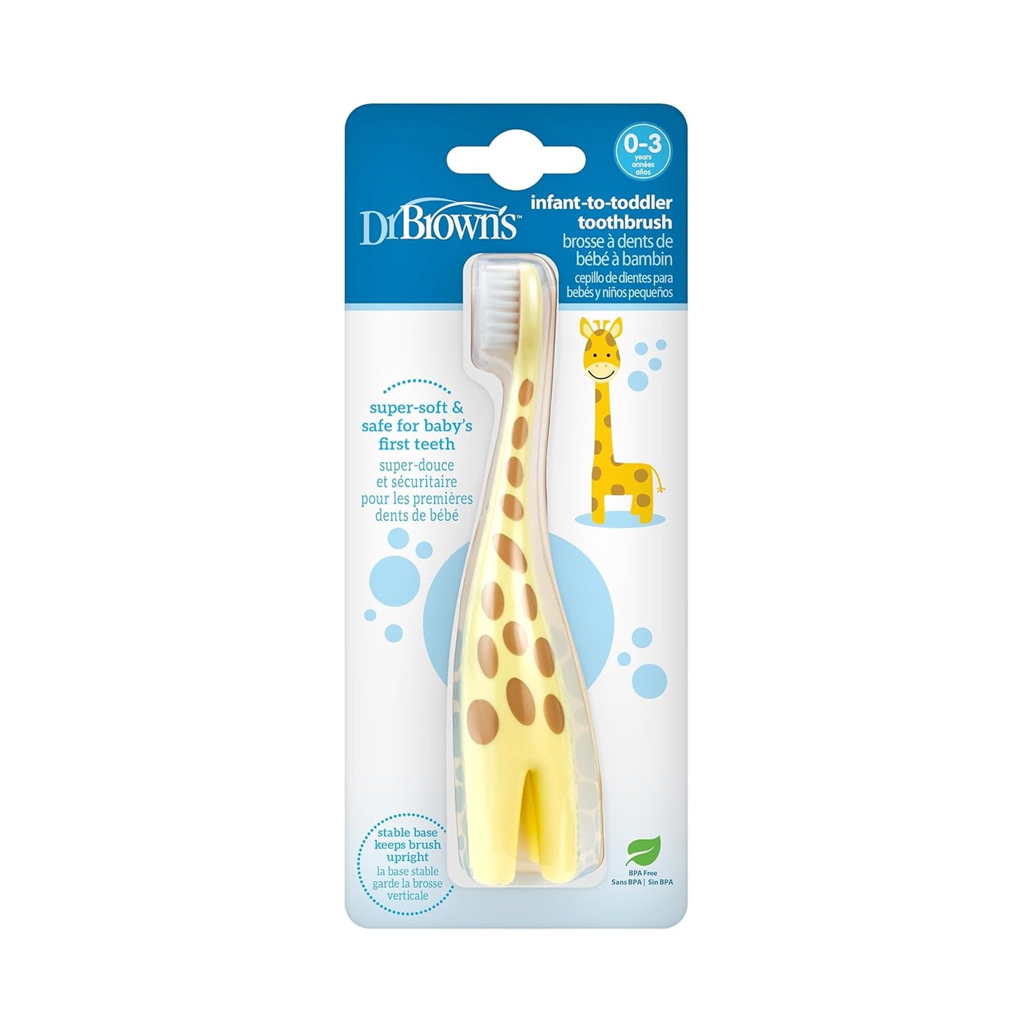 Dr. Brown'S Infant-To-Toddler Toothbrush, Soft and Safe Baby Training Brush, Elephant, Mint, 0-3 Years (Styles May Vary)