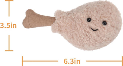 Apricot Lamb Chicken Leg Plush Stuffed Animals for Kids, Soft Cute Plush Toys for Baby Girl and Boy, Fluffy Chicken Leg Brown 7.1 Inches