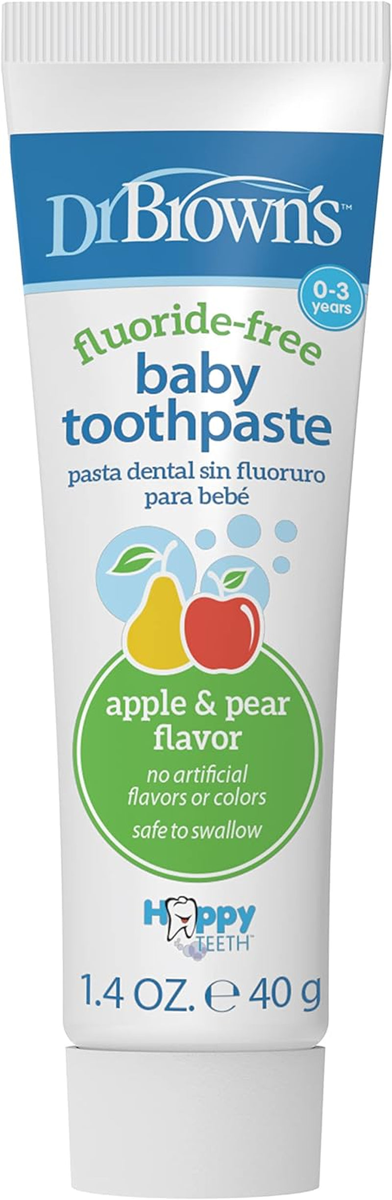 Dr. Brown'S Fluoride-Free Baby Toothpaste,Infant & Toddler Oral Care,Mixed Fruit,1-Pack,1.4Oz/40G,0-3 Years