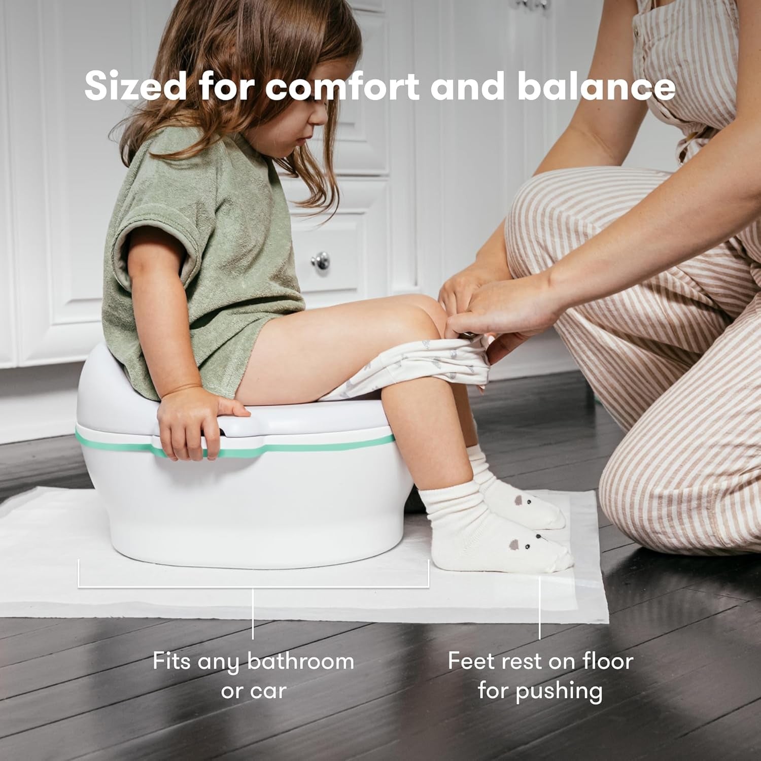 Frida Baby All-In-One Potty | Training Toilet with Toddler Potty Chair, Toilet Seat Topper, Toilet Step Stool, Sink Step Stool, Cleanup Essentials, and Professional Potty Guide