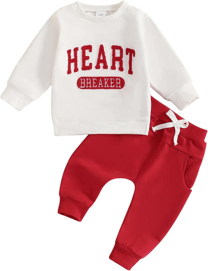 Toddler Baby Boy Clothes Crewneck Sweatshirt Long Sleeve Letter Print Shirt with Pants Cute Fall Winter Outfits