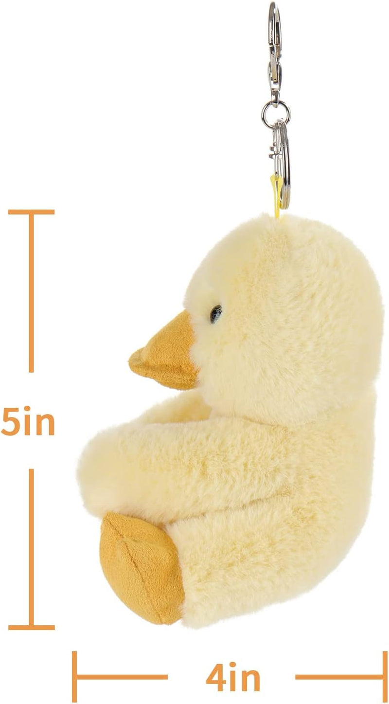 Apricot Lamb Cute Toys Plush Yellow Duck Stuffed Animal Soft Keychain for Kids Bag, Purse, Backpack, Handbag (5 Inches)