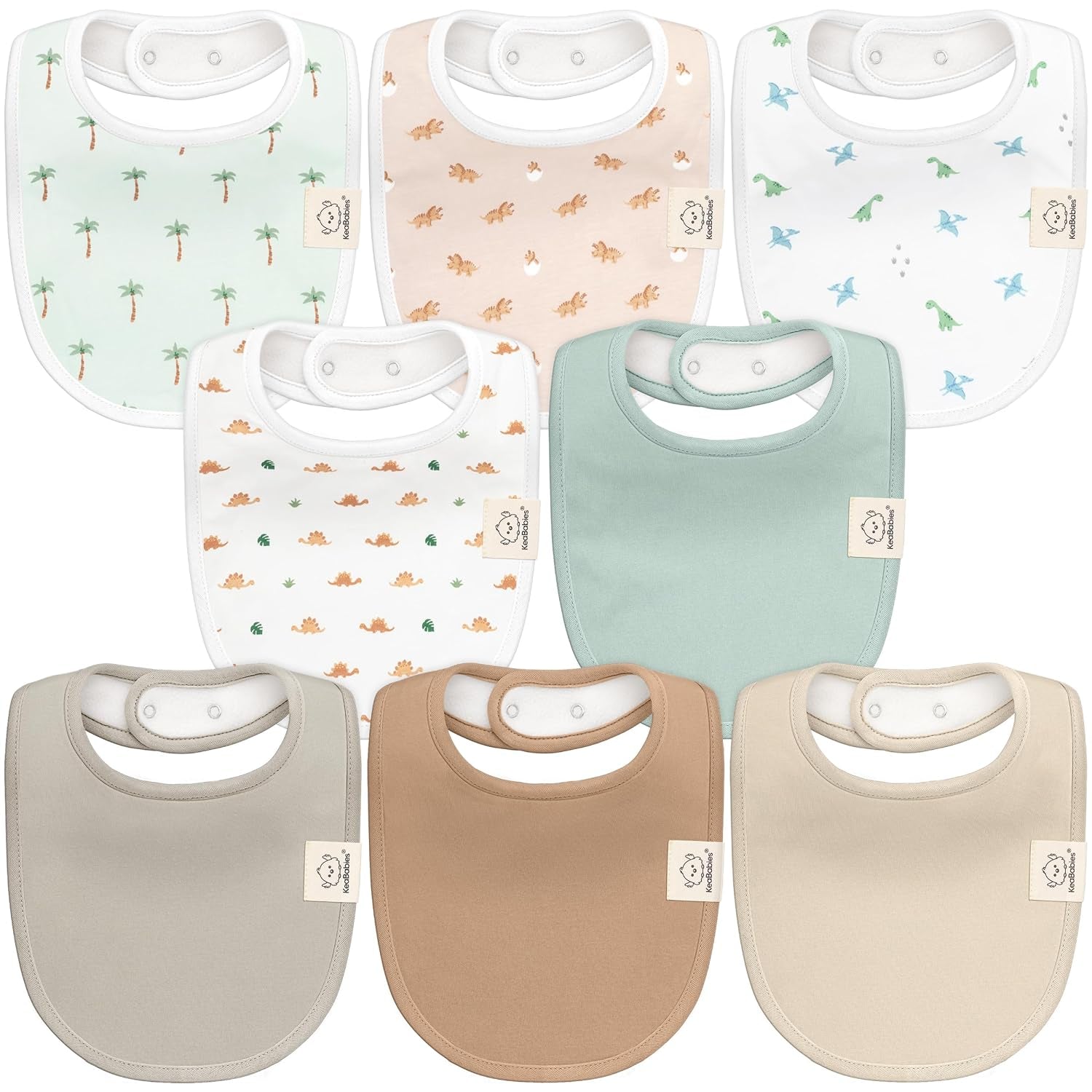 8-Pack Organic Baby Bibs for Boys, Girls - Soft Cotton Drooling and Teething Baby Bibs, Baby Girl Bibs, Baby Boy Bibs, Baby Drool Bibs for Baby Girl, Boy, Newborn Infant Bibs (Grayscale)