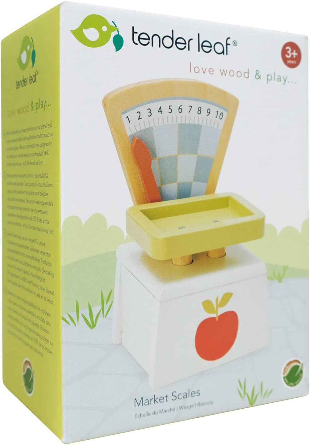 Tender Leaf Toys - Market Scale - Beautiful Grocery Weighing Scales Toy Set for Pretend Play for Kids 3+