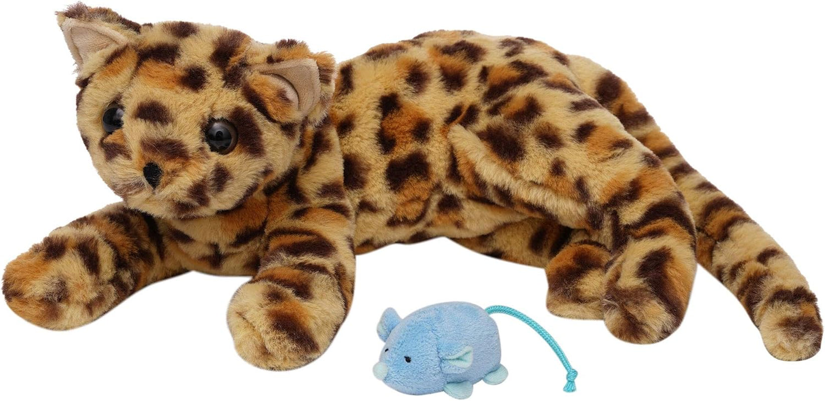 Manhattan Toy Loki Leopard Stuffed Animal Cat with Magnetic Front Paws and Magnetic Mouse Toy