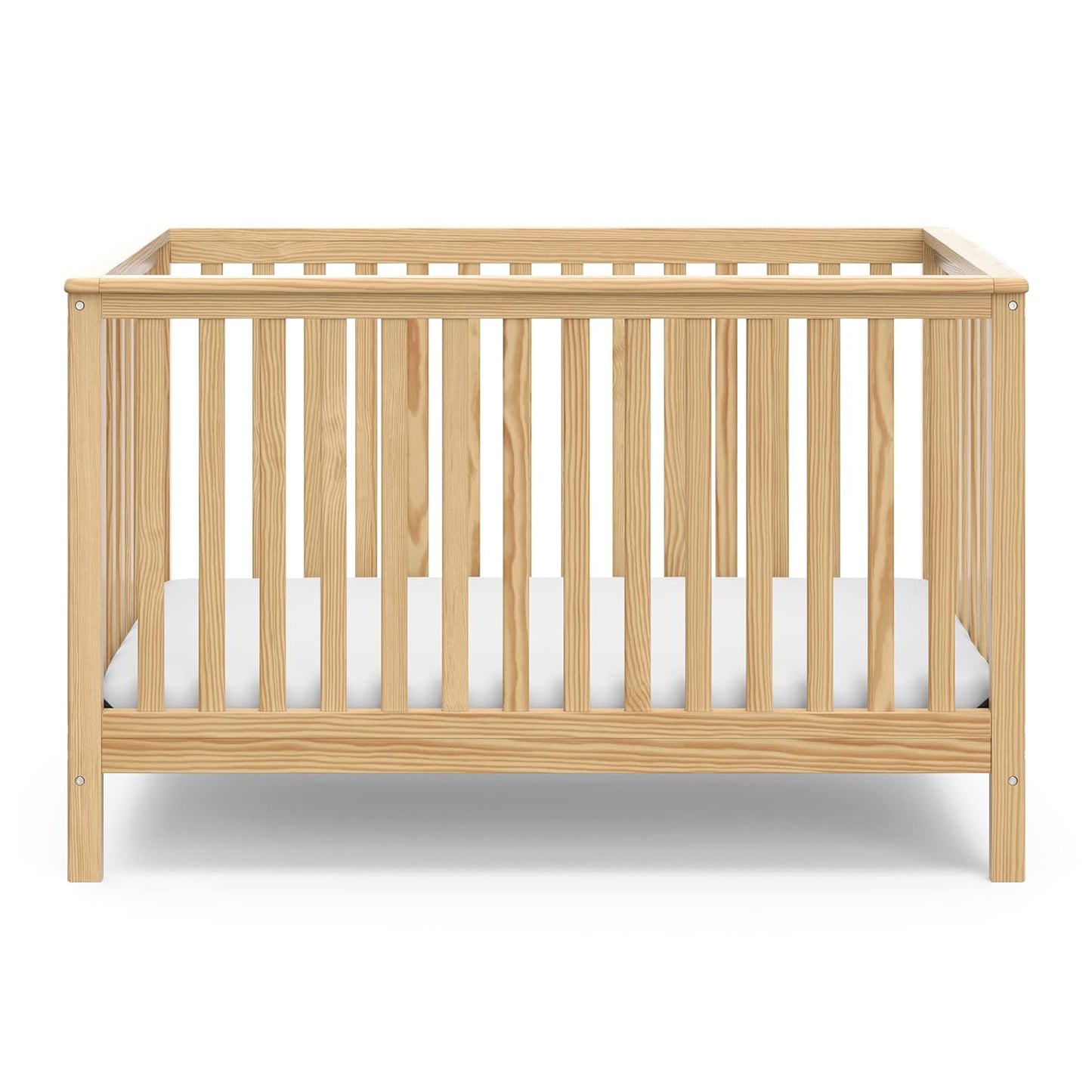 Storkcraft Hillcrest 4-In-1 Convertible Crib (Natural) - Converts to Daybed, Toddler Bed, and Full-Size Bed, Fits Standard Full-Size Crib Mattress, Adjustable Mattress Support Base