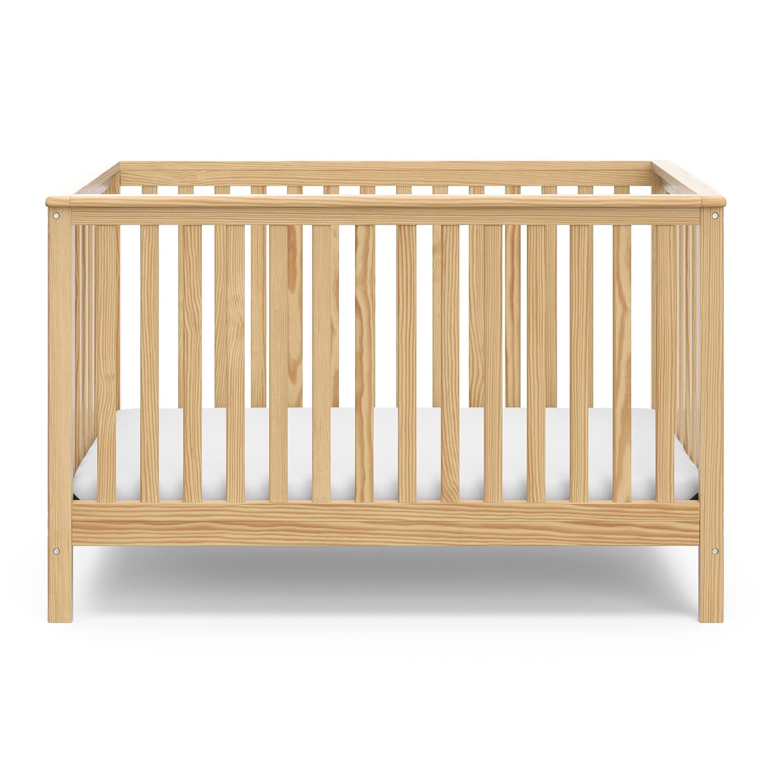 Storkcraft Hillcrest 4-In-1 Convertible Crib (Natural) - Converts to Daybed, Toddler Bed, and Full-Size Bed, Fits Standard Full-Size Crib Mattress, Adjustable Mattress Support Base