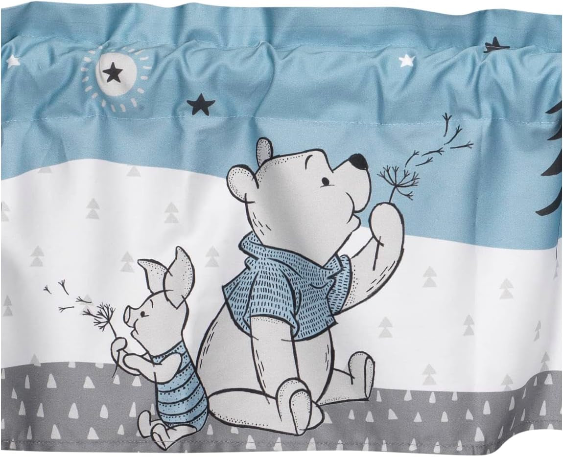 Disney Baby Forever Pooh Blue/White Bear Window Valance by Lambs & Ivy