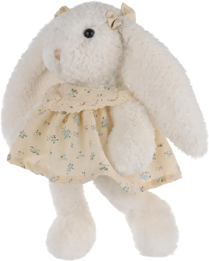 Apricot Lamb Lady Bunny Plush Stuffed Animals for Kids, Soft Cute Rabbit Plush Toys for Baby Girl and Boy, Fluffy Lady Bunny White 7.1 Inches