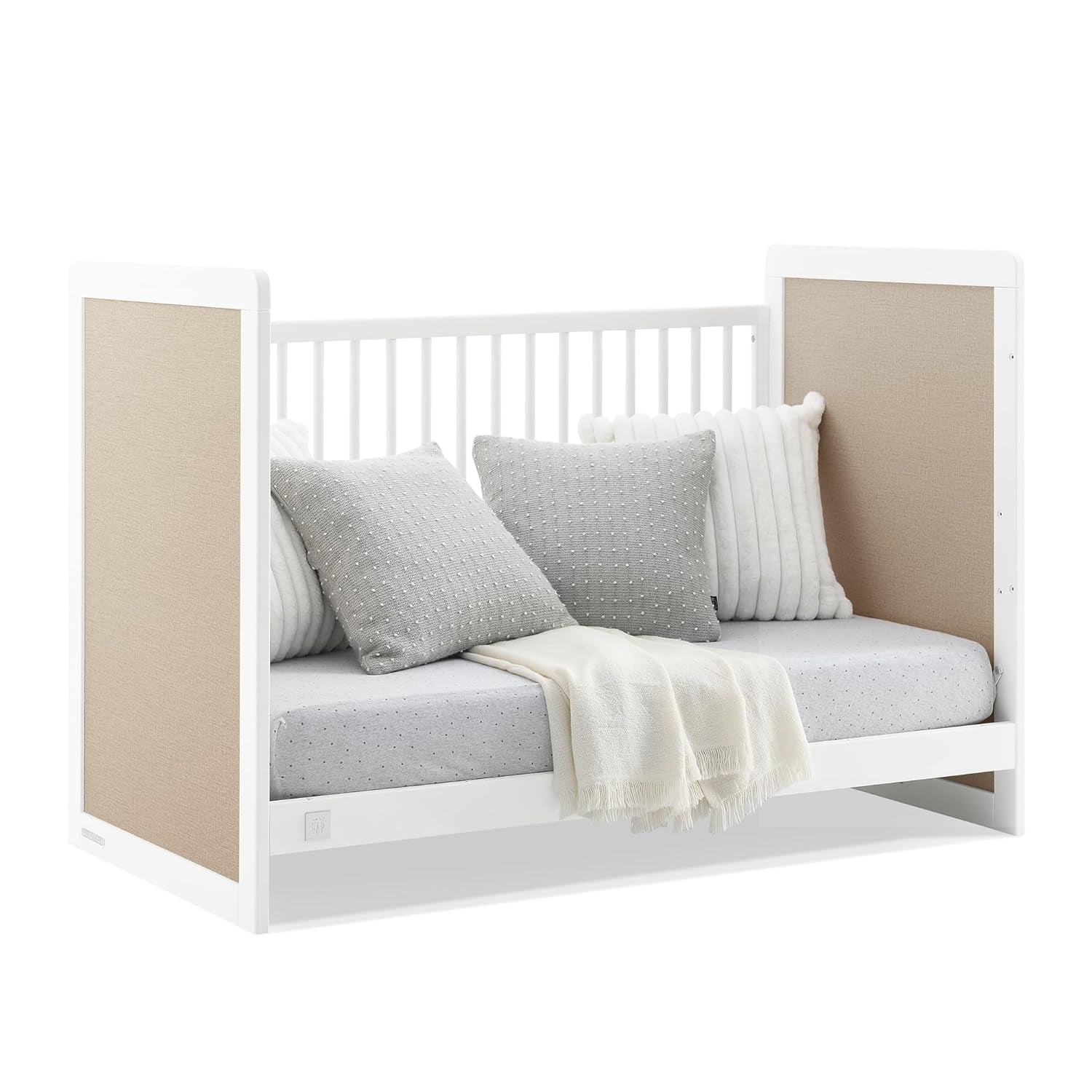 Delta Children Babygap Liam 4-In-1 Convertible Crib - Greenguard Gold Certified, Bianca White/Natural