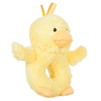 Apricot Lamb Baby Duck Soft Rattle Toy, Plush Stuffed Animal for Newborn Soft over 0 Months (Duck, 6 Inches)