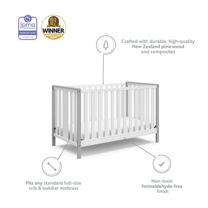 Storkcraft Modern Pacific 5-In-1 Convertible Crib (Black) – GREENGUARD Gold Certified, Converts from Baby Crib to Toddler Bed and Full-Size Bed, Adjustable Mattress Support Base