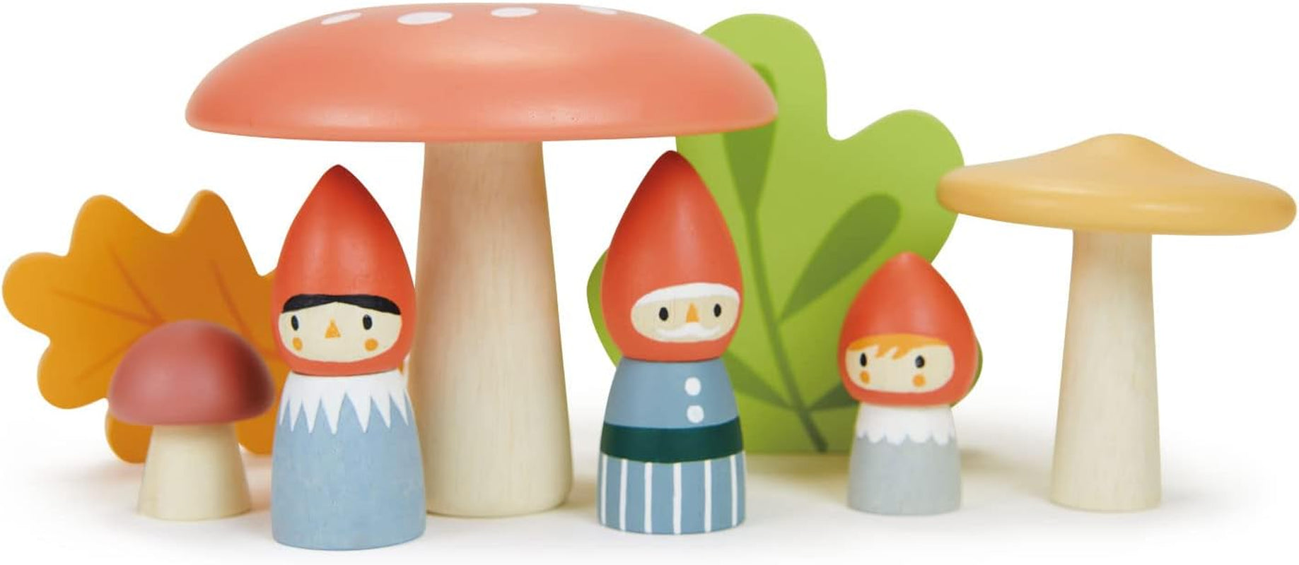 Tender Leaf Toys - Woodland Gnome Family - 8 Piece Solid Wood Imaginative Play Set, Nursery Decoration - Promotes Creativity and Imagination for Boys and Girls, Fun and Stimulating Play - Age 3+