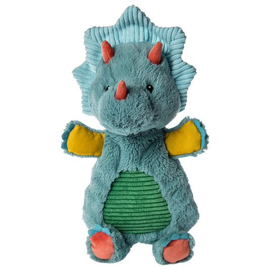 Mary Meyer Pebblesaurus Lovey Soft Toy, Blue Triceratops Dinosaur, 13-Inches