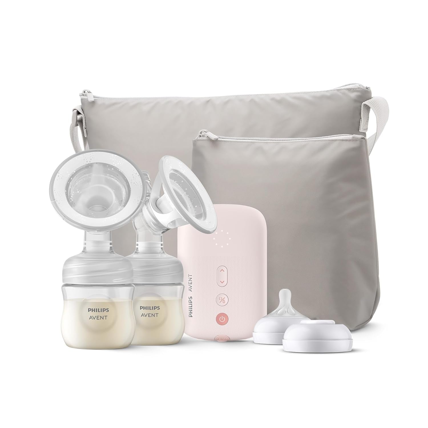 Philips Avent Double Electric Breast Pump - Electric Breast Pump, Hospital Strength, with Travel Bag and Pouch, SCF393/82