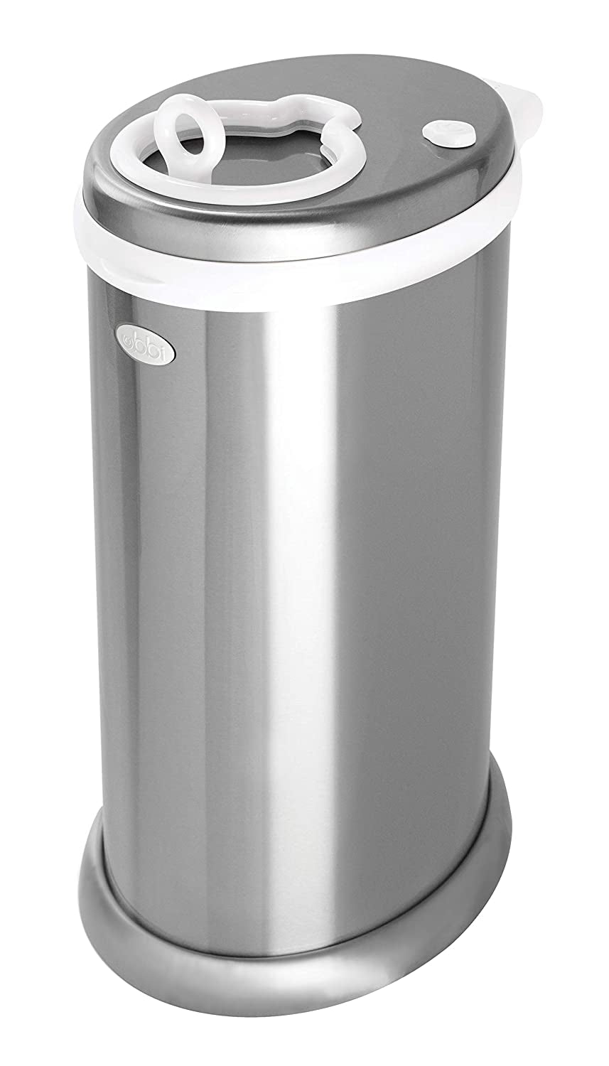 Ubbi Steel Diaper Pail, Odor Locking, No Special Bag Required, Award-Winning, Registry Must-Have, Chrome