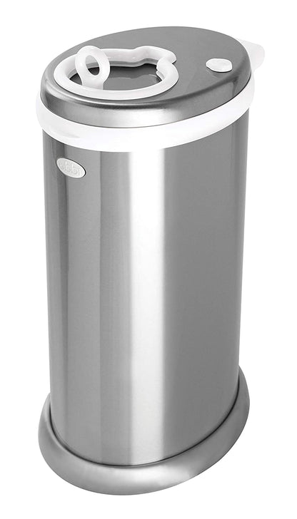 Ubbi Steel Diaper Pail, Odor Locking, No Special Bag Required, Award-Winning, Registry Must-Have, Chrome