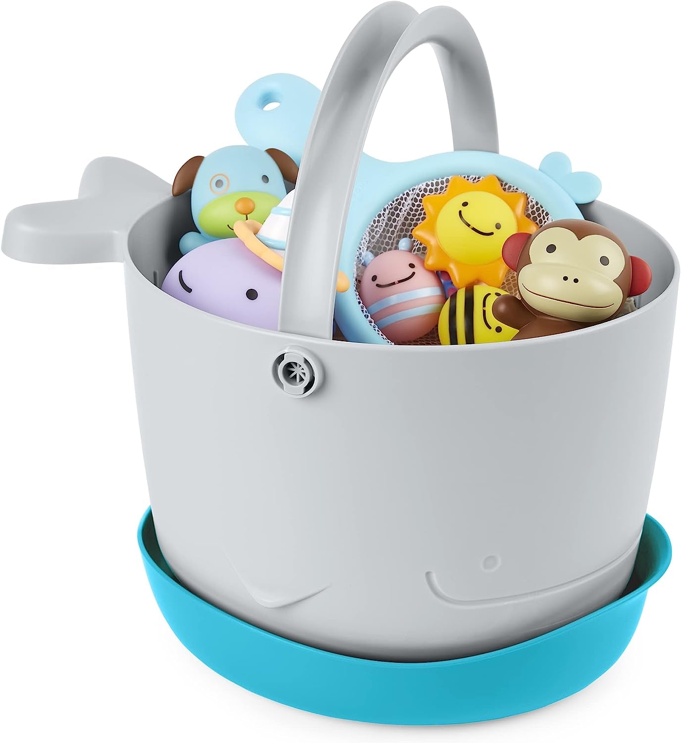 Skip Hop Baby Bath Toy Filled Bucket, Bath Toy & Bucket Gift Set, Grey