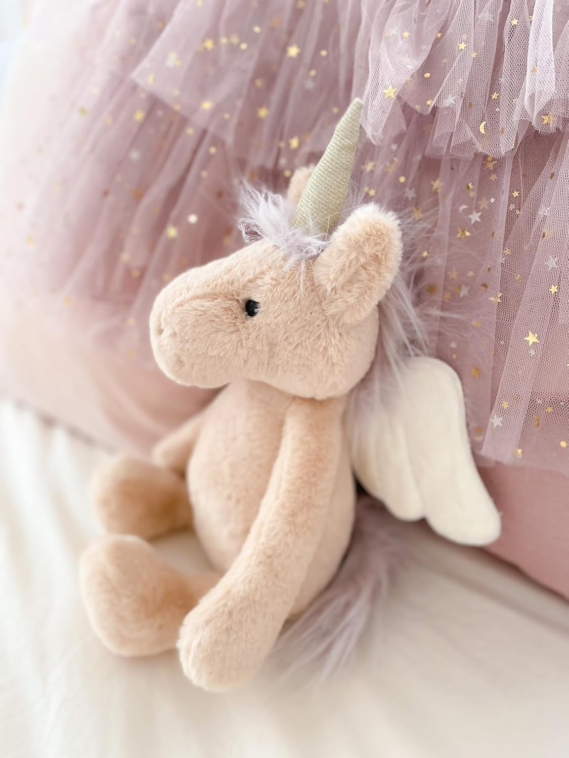 MON AMI Luna the Unicorn Stuffed Animal – 15” Pink, Soft & Cuddly Stuffed Plush Toy, Unicorn for Girls/Kids, Use as Toy or Nursery Room Decor