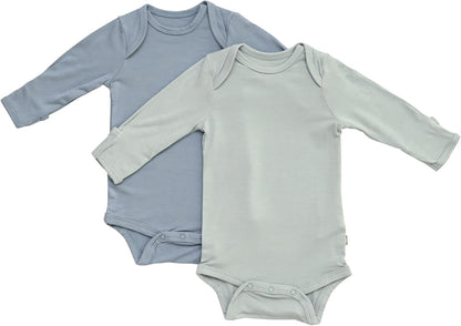 KYTE BABY Rayon Made from Bamboo Long Sleeve Baby Bodysuits, 2-Pack