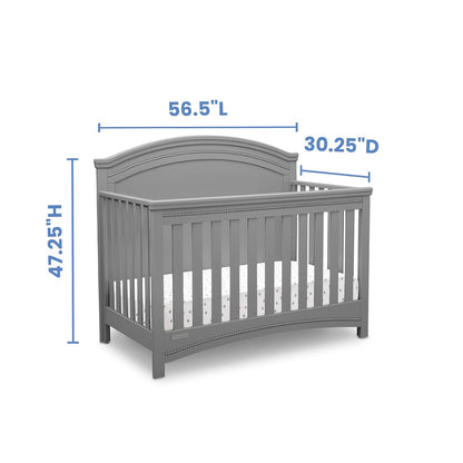 Delta Children Simmons Kids Slumbertime Emma 4-In-1 Convertible Baby Crib N More - Greenguard Gold Certified, Bianca White