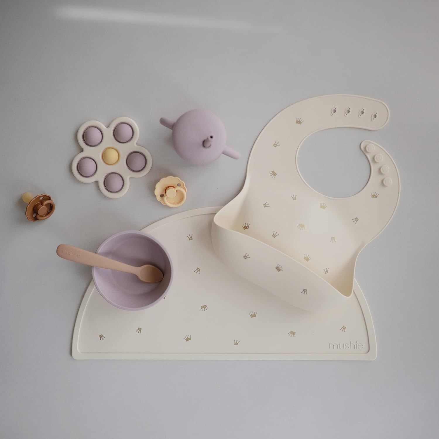 Mushie Silicone Placemat for Kids | Bpa-Free Non-Slip Design (Clay)