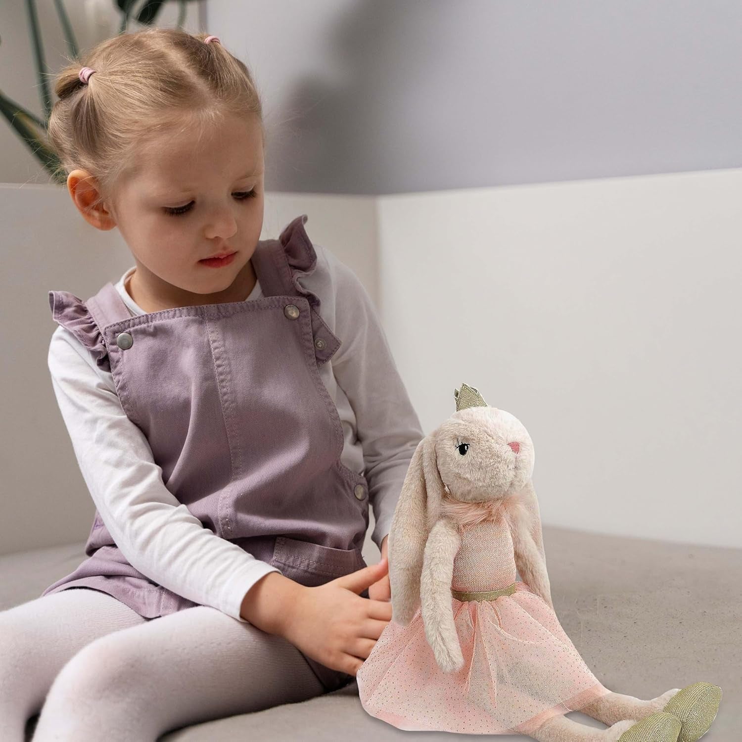 MON AMI Princess Brianna Bunny Doll - 18", Soft & Cuddly Plush Animal Doll, Use as Toy or Room Décor, Great Gift for Kids, Boys, Girls