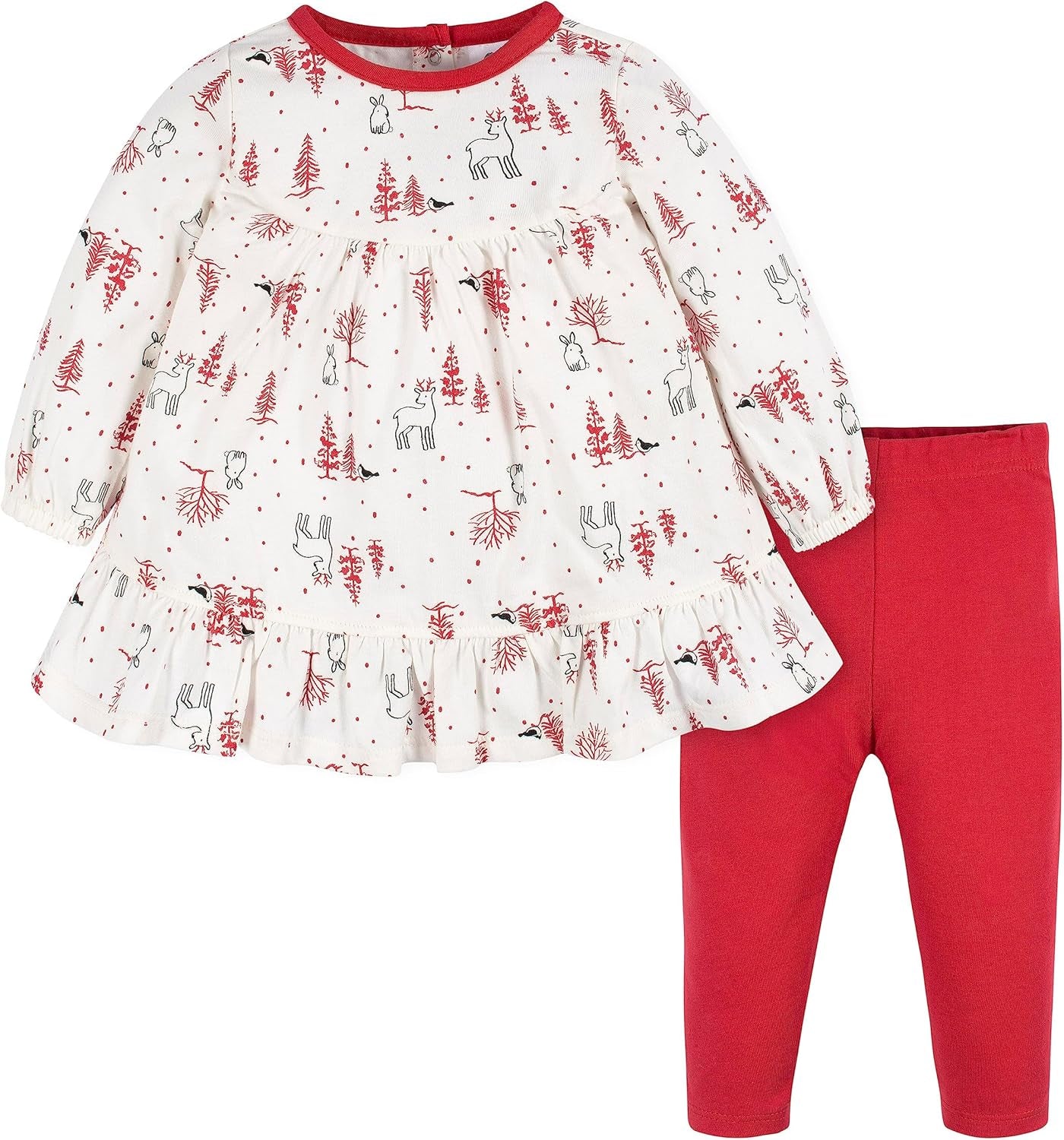 Gerber Baby & Toddler Girls' 2-Piece Long Sleeve Dress and Leggings Set