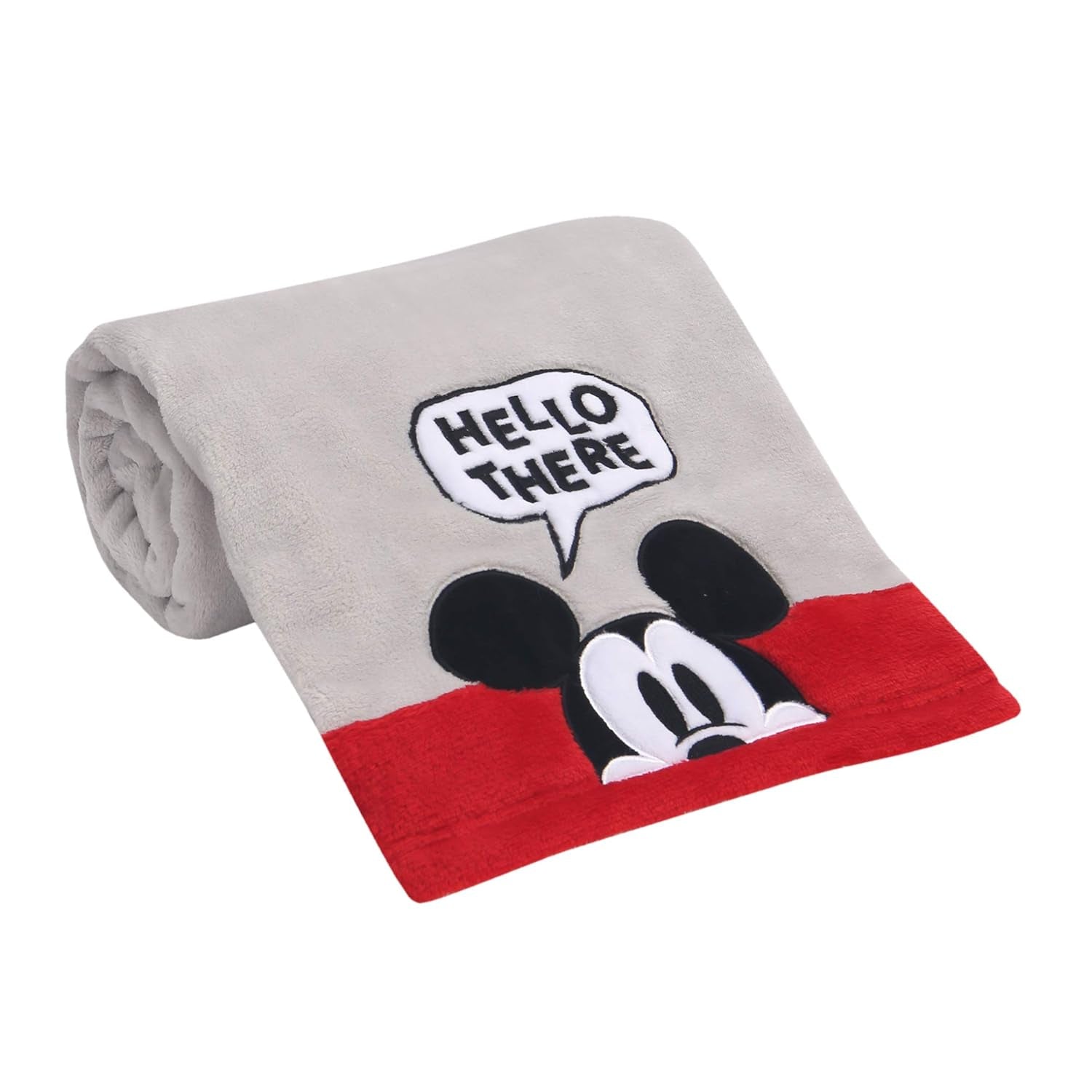 Lambs & Ivy Disney Baby Magical Mickey Mouse Baby Blanket - Gray/Red