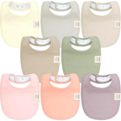 8-Pack Organic Baby Bibs for Boys, Girls - Soft Cotton Drooling and Teething Baby Bibs, Baby Girl Bibs, Baby Boy Bibs, Baby Drool Bibs for Baby Girl, Boy, Newborn Infant Bibs (Grayscale)