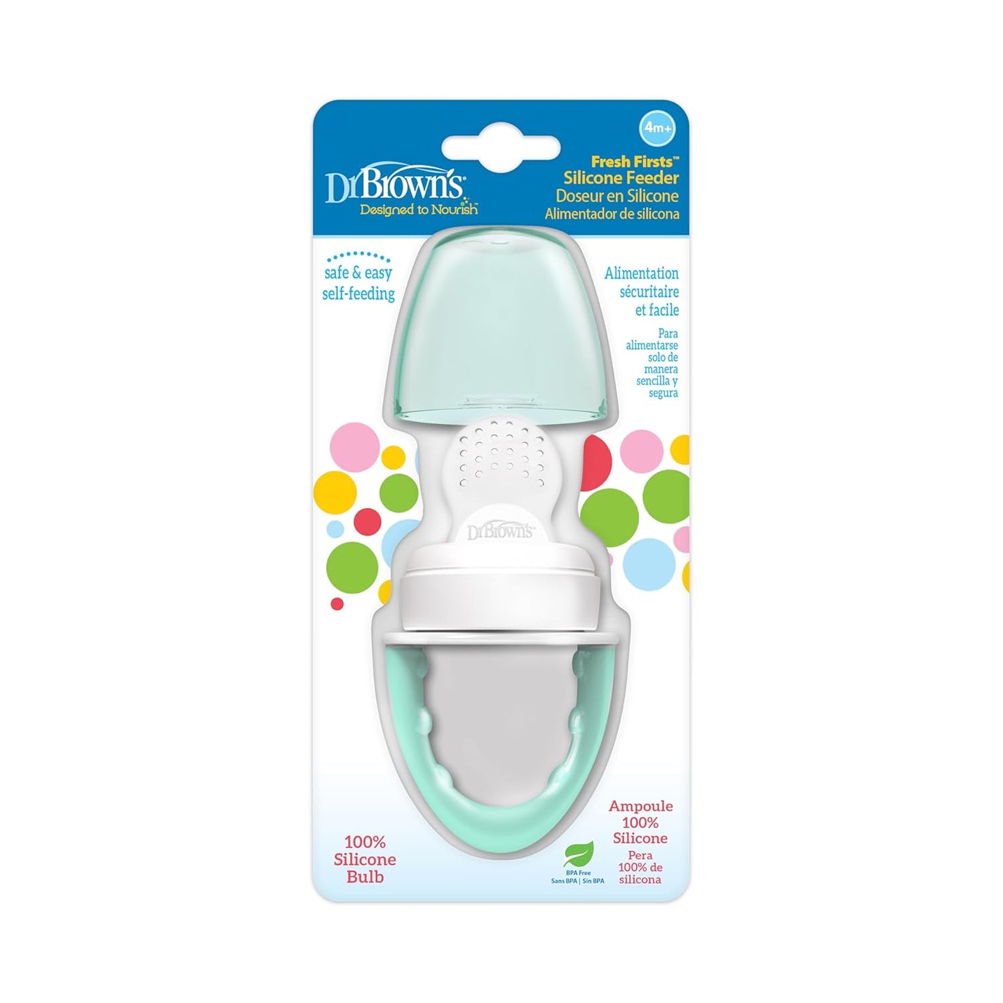 Dr. Brown'S Designed to Nourish, Fresh Firsts Silicone Feeder, Mint, One Size