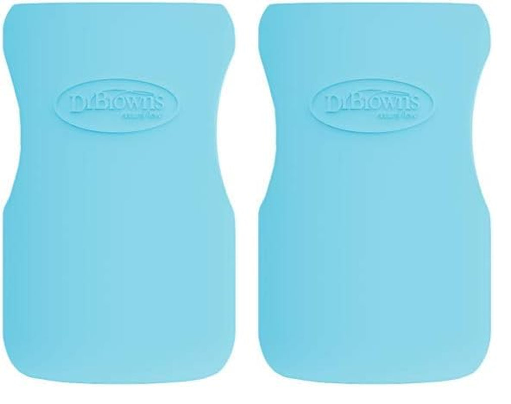 Dr. Brown'S Natural Flow Options+ Glass Baby Bottle Sleeves,100% Silicone,9 Oz,Wide-Neck,Pink