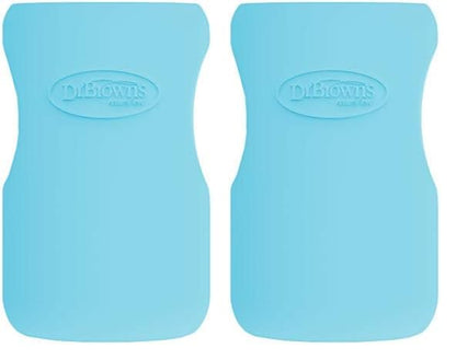 Dr. Brown'S Natural Flow Options+ Glass Baby Bottle Sleeves,100% Silicone,9 Oz,Wide-Neck,Pink