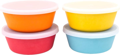 Weesprout Bamboo Kids Bowls, Set of Four 10 Oz Kid-Sized Bamboo Bowls, Dishwasher Safe Kid Bowls (Pink, Green, Gray, & Beige)