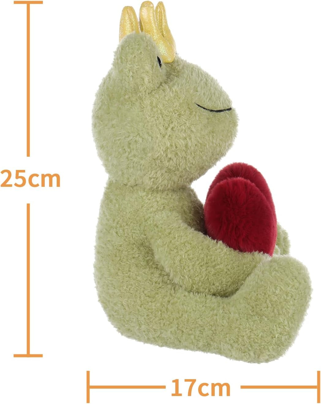 Apricot Lamb Frog with Heart Plush Stuffed Animals for Kids, Soft Cute Plushies Toys for Baby Girl and Boy, Fluffy Frog with Heart Green 9.9 Inches