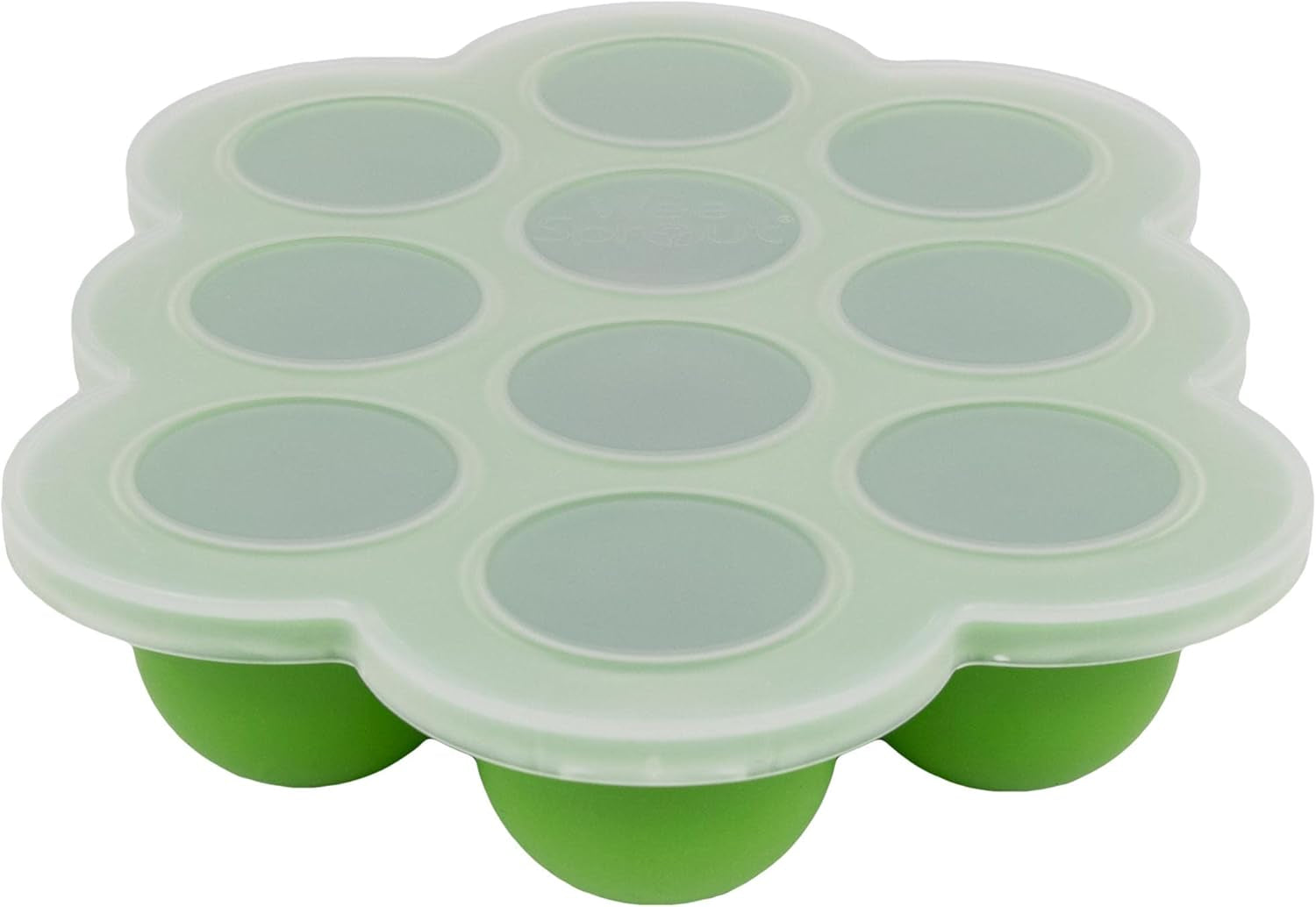 Weesprout Silicone Freezer Tray with Clip on Lid Perfect Food Storage Container for Homemade Baby Food, Vegetable, Fruit Purees, and Breast Milk (Bright Yellow, Ten 1.5 Ounce Sections)