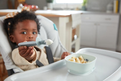 NUK for Nature Pretensil Dipper Spoon and Fork Set, Easy to Grip for Self-Feeding Development, Mess-Free Feeding, Top Rack Dishwasher-Safe, BPA & Latex-Free