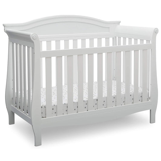 Delta Children Lancaster 4-In-1 Convertible Baby Crib, Bianca White