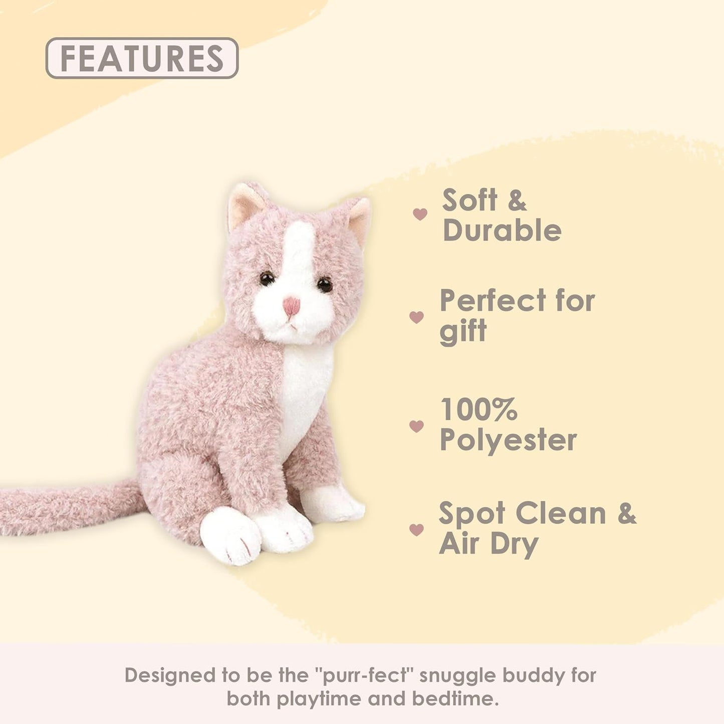 MON AMI Cleo the Kitty Stuffed Animal – 10”, Cat Plushies, Use as Toy or Nursery Décor, for Kids of All Ages