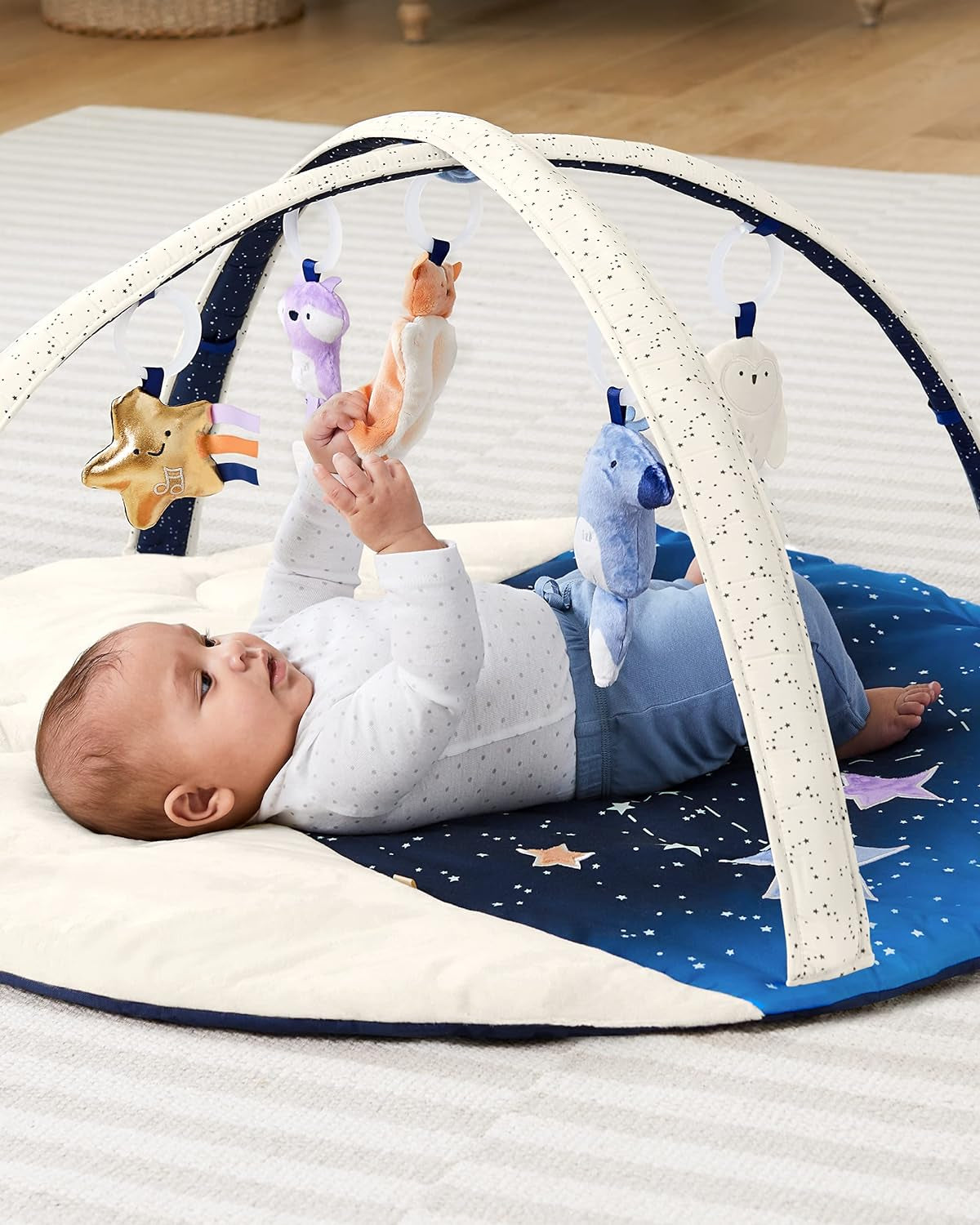 Skip Hop Tummy Time Mat, 3-In-1 Activity Baby Play Gym, Age 0+, Silver Lining Cloud, Grey