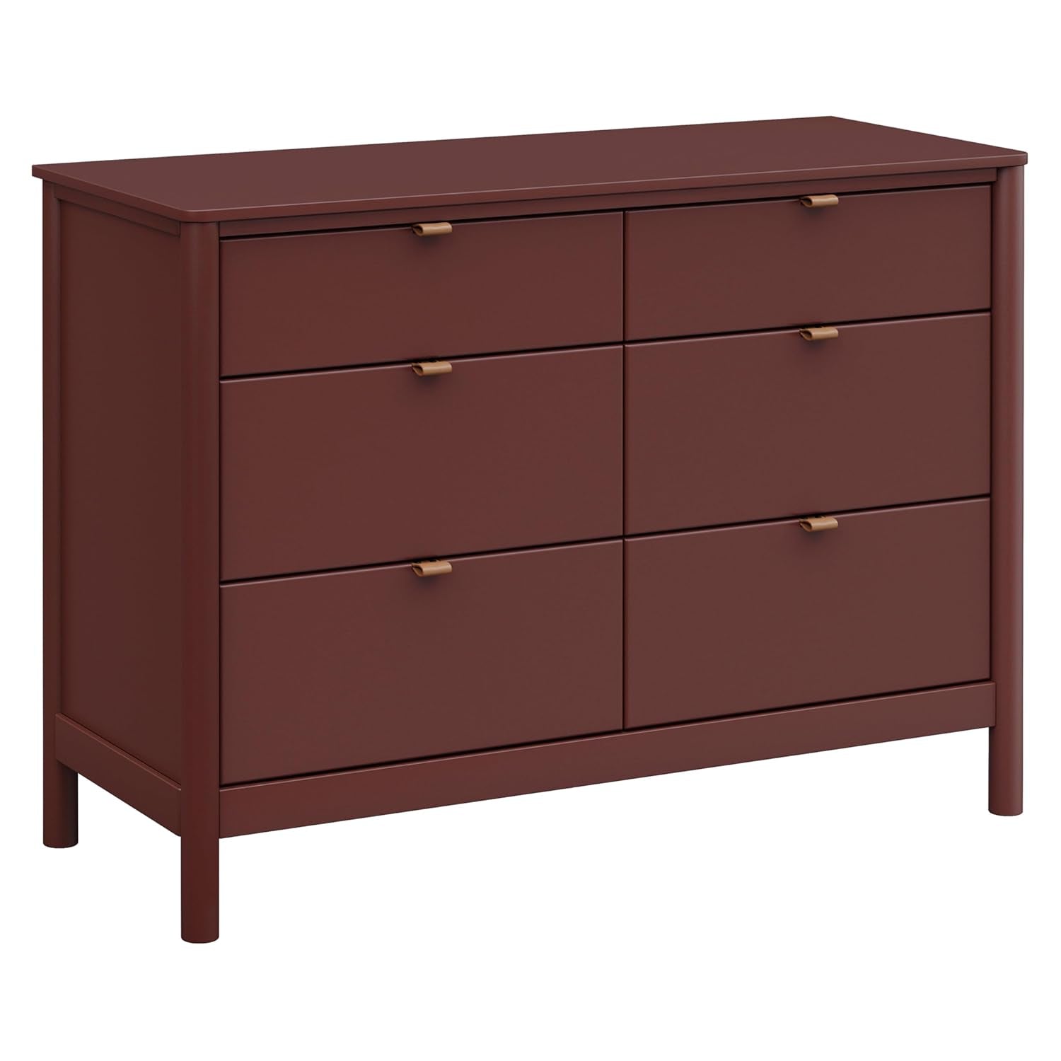 Babyletto Bondi 6-Drawer Assembled Dresser in Forest Green with Vegan Leather Drawer Pulls, Greenguard Gold Certified