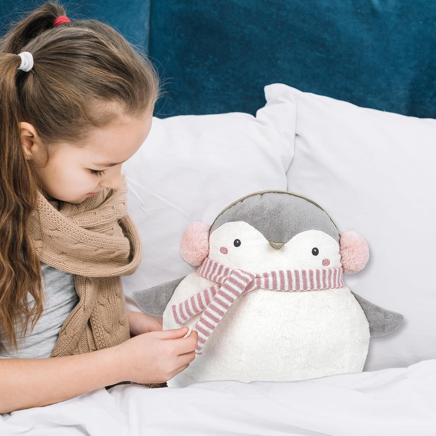 MON AMI Penguin Soft Hugging Pillow – 16”, Plush Stuffed Animal Pillow, Decorative Cushion for Child’S Nursery, Bed or Couch, Cute Room Décor, Holiday